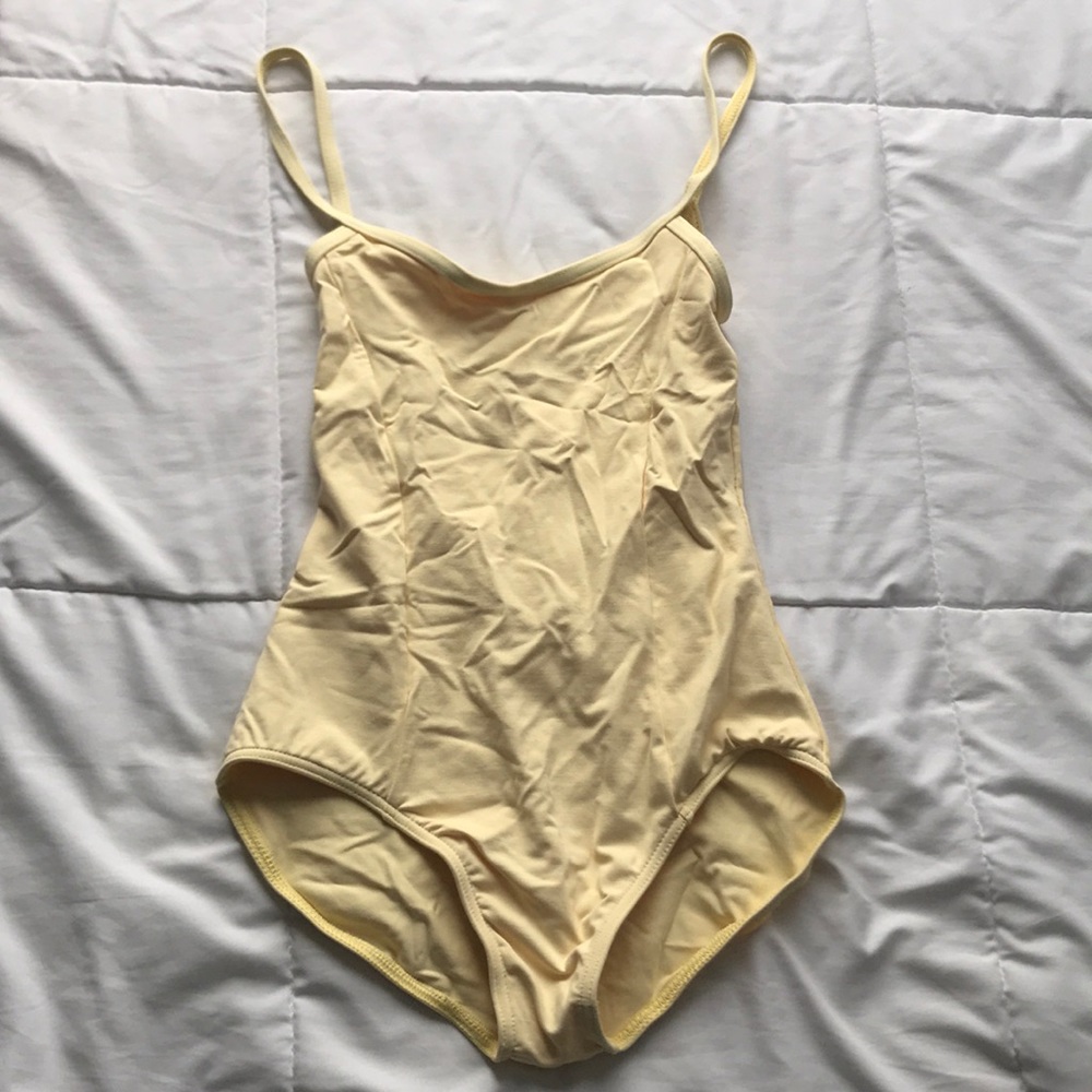 Yellow v-back Dance Leotard